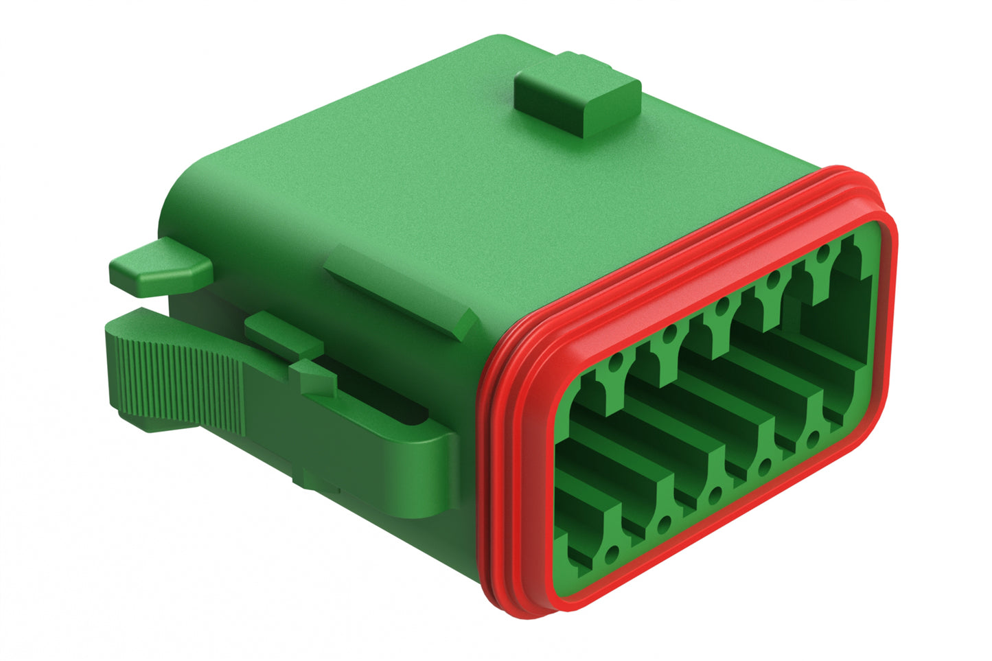 AT06-12SC-RD01 12-Way Plug, Female Connector with C Position Key and Reduced Diameter Seal (E-Seal), Green. DT06-12SC-C015