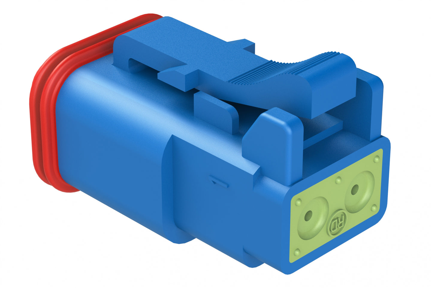 AT06-2S-RD01BLU 2-Way Plug, Female Connector with Reduced Diameter Seal (E-Seal), Blue