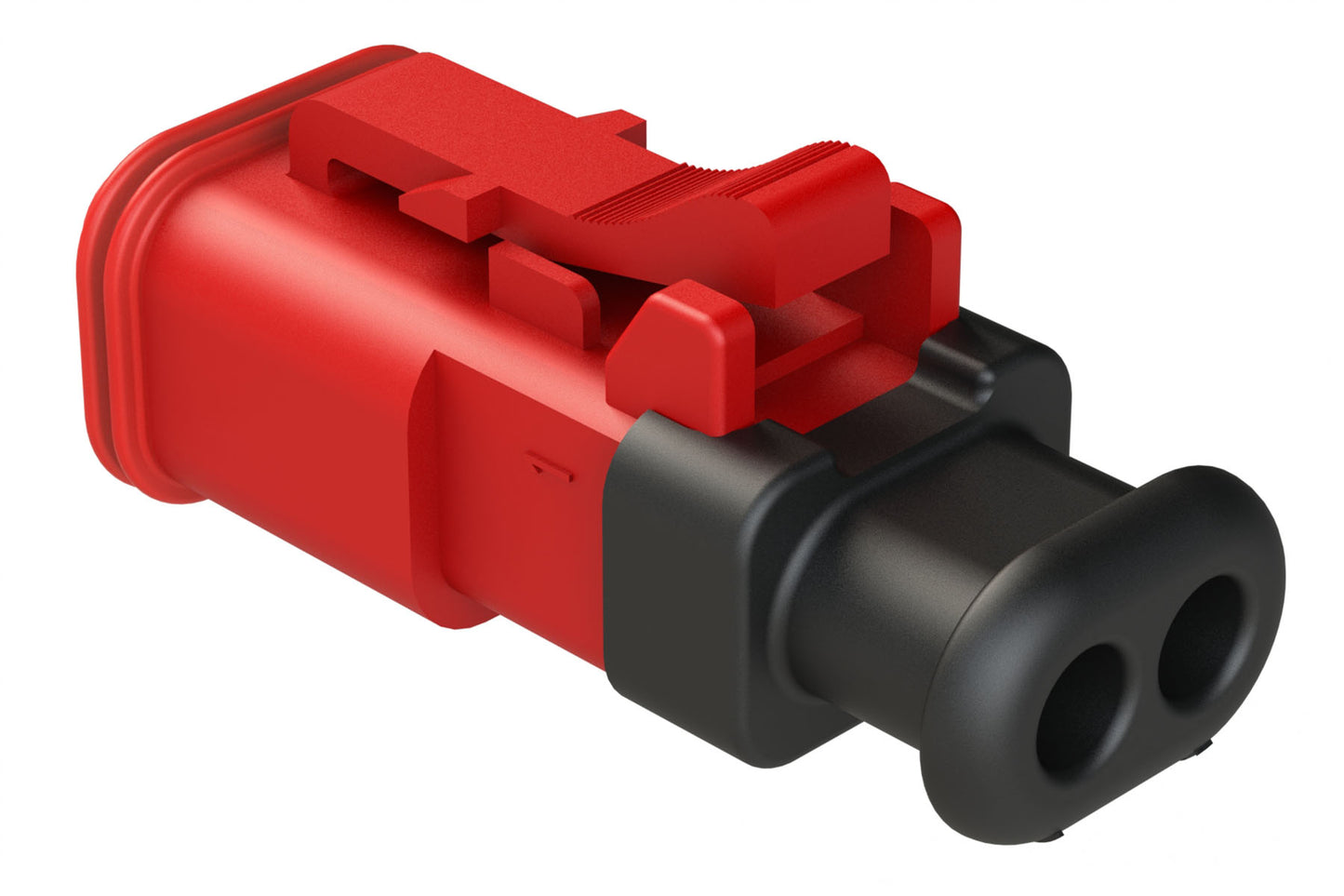 AT06-2S-SR01RED 2-Way Plug Female Connector with Strain Relief Endcap, Standard Seal, Red