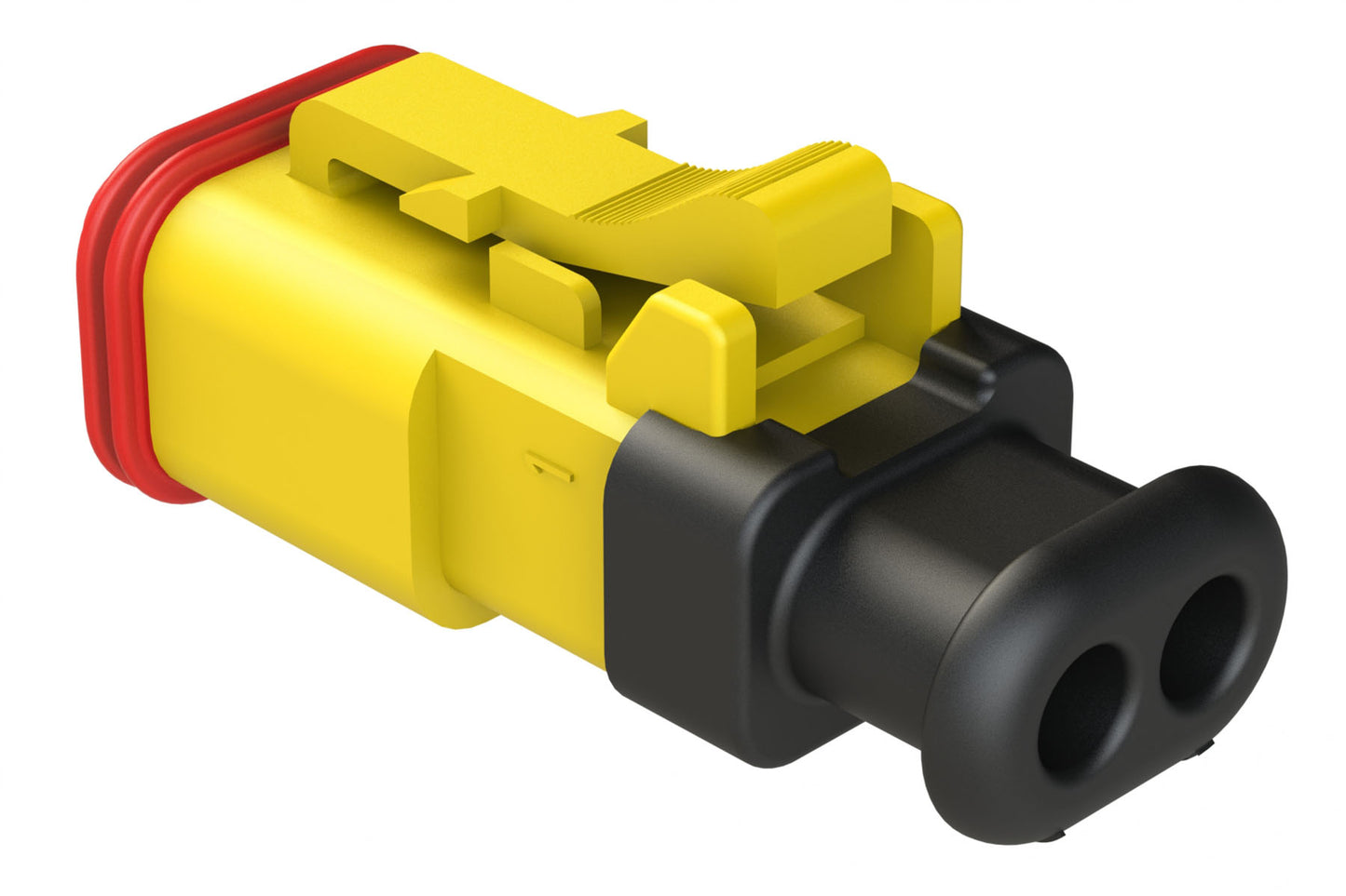 AT06-2S-SR02YEL 2-Way Plug Female Connector with Strain Relief Endcap, Reduced Seal, Yellow