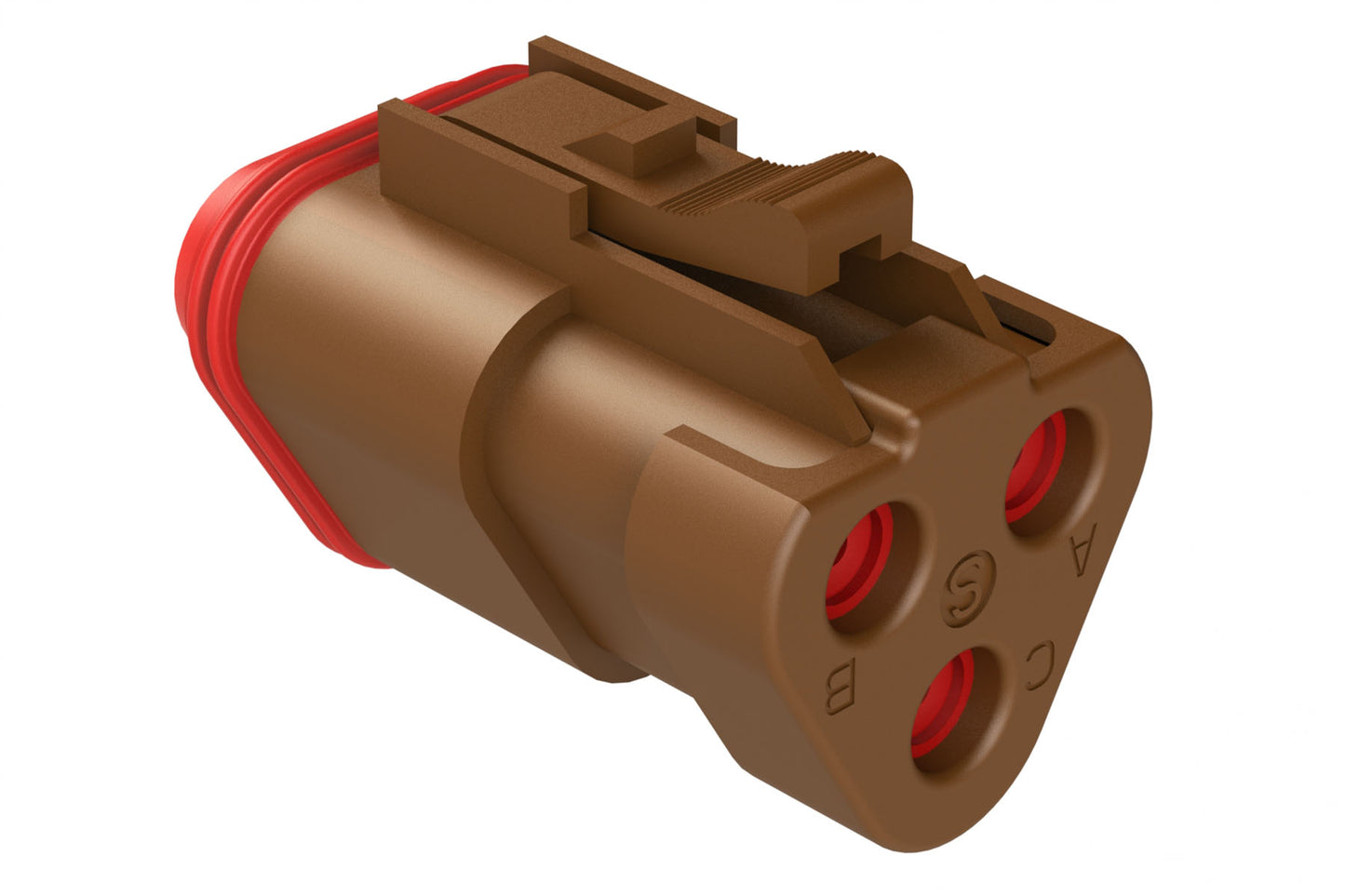 AT06-3S-EC01BRN 3-Way Plug, Female Connector with End Cap, Brown