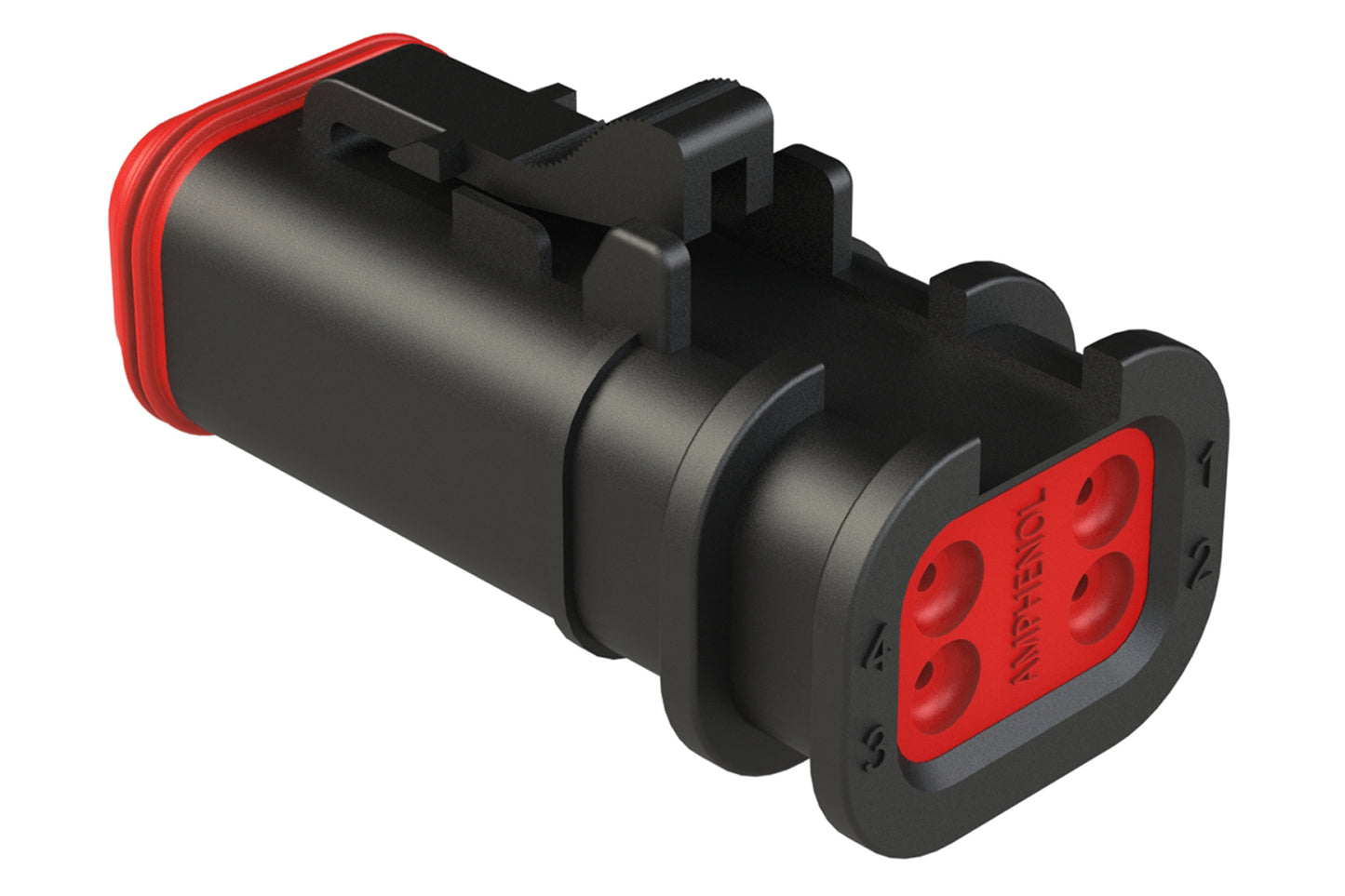 AT06-4S-OMBLK 4 Position, Plug, Socket, Structure Plus™, BLACK