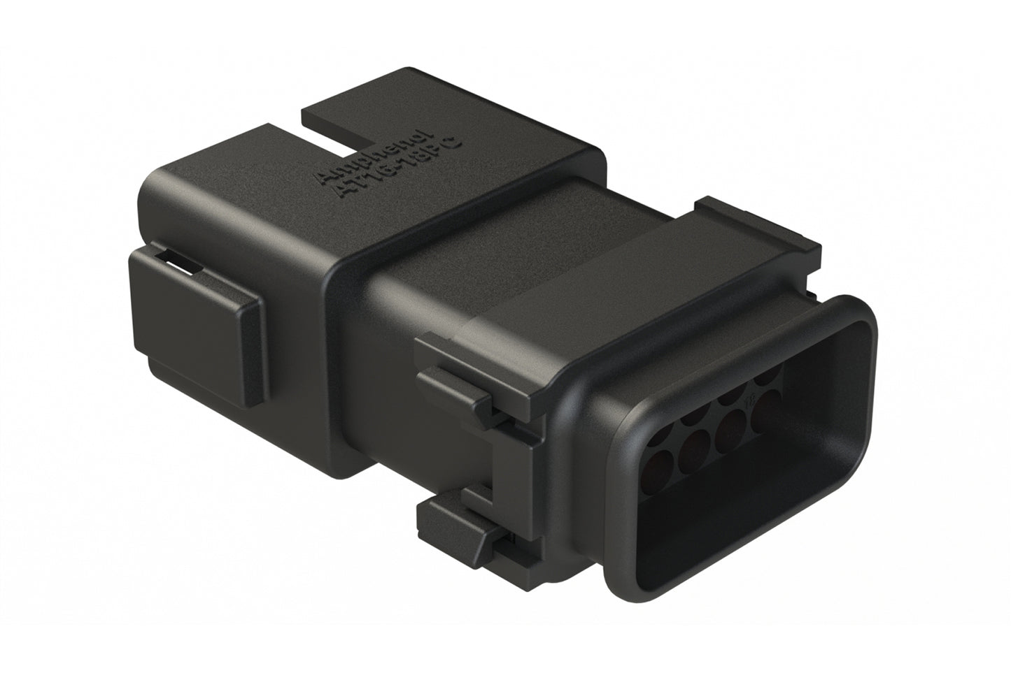 AT16-18PC-SR02 18 Position Receptacle with Strain Relief End Cap, Keyed C, Black