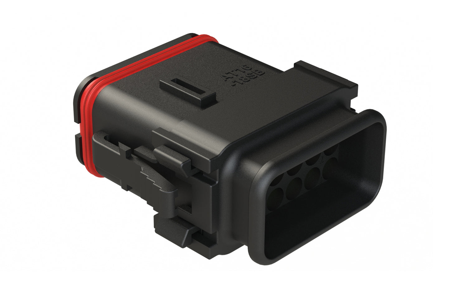 AT16-18SB-SR03 18 Position Plug with Strain Relief End Cap, Keyed B, Black