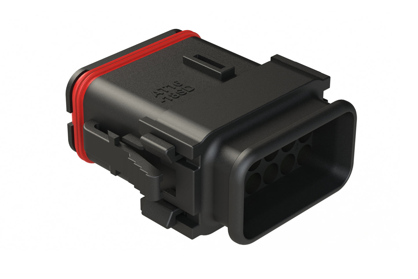 AT16-18SD-SR03 18 Position Plug with Strain Relief End Cap, Keyed D, Black