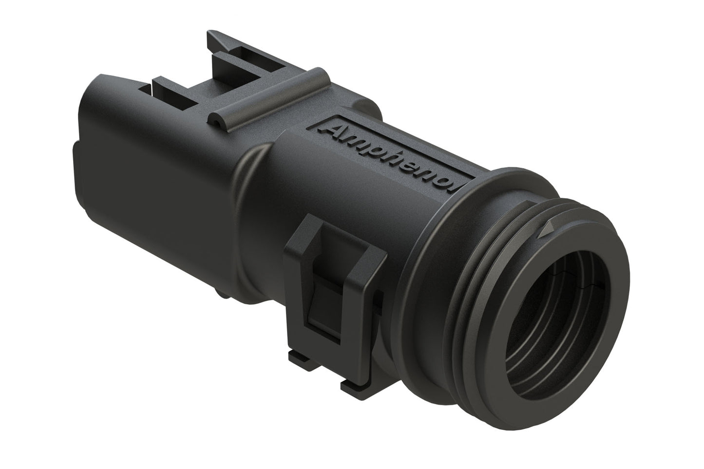 ATBS-255-0205 2 Position Backshell, fits AT06-2S* Plugs, Internal Strain Relief, Black. 1011-255-0205