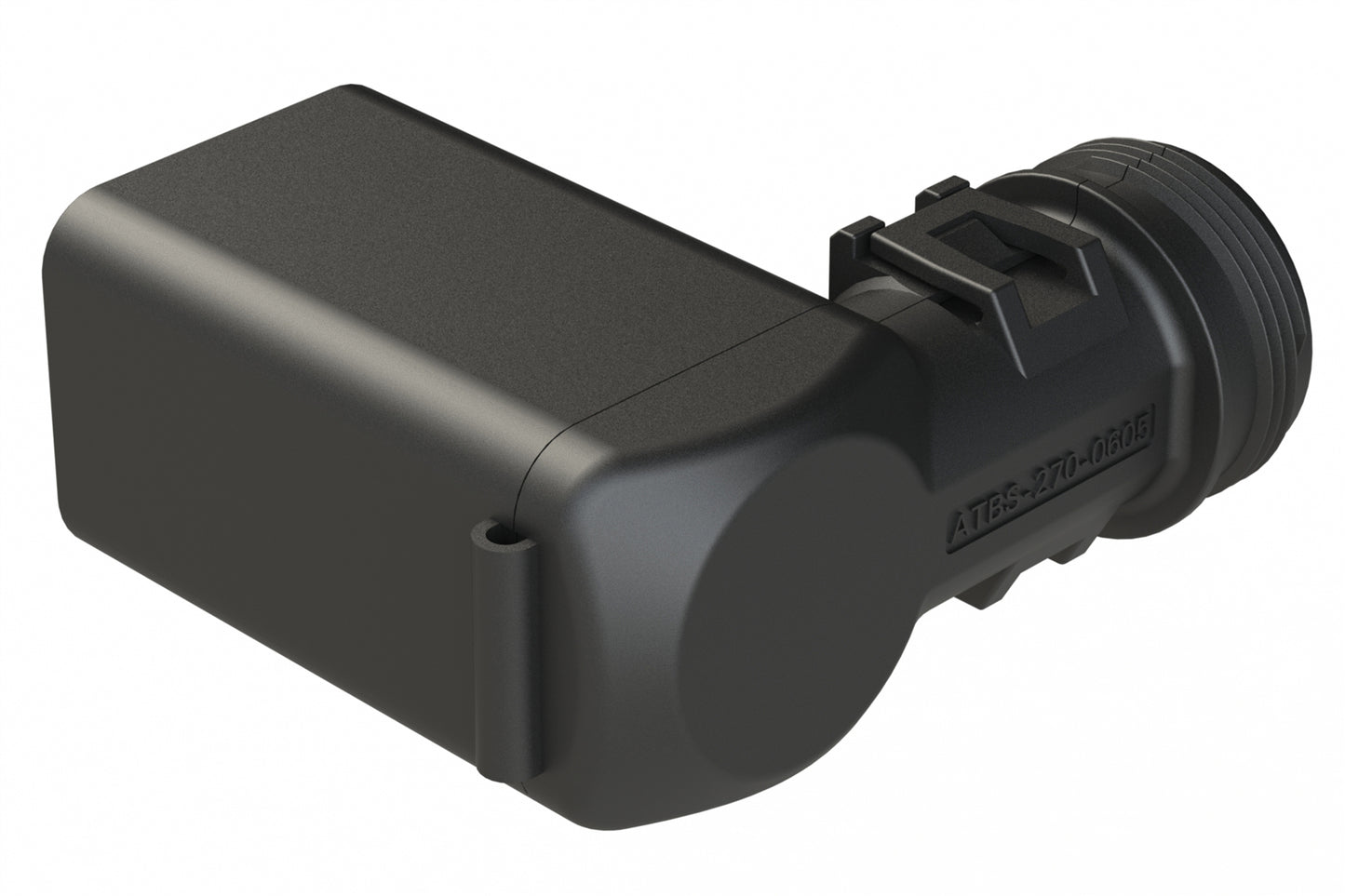 ATBS-246-0805 Backshell for 8 Position Receptacles, 90°. Cable Exit Designed for Corrugated Tube NW 8.5, 10, 13