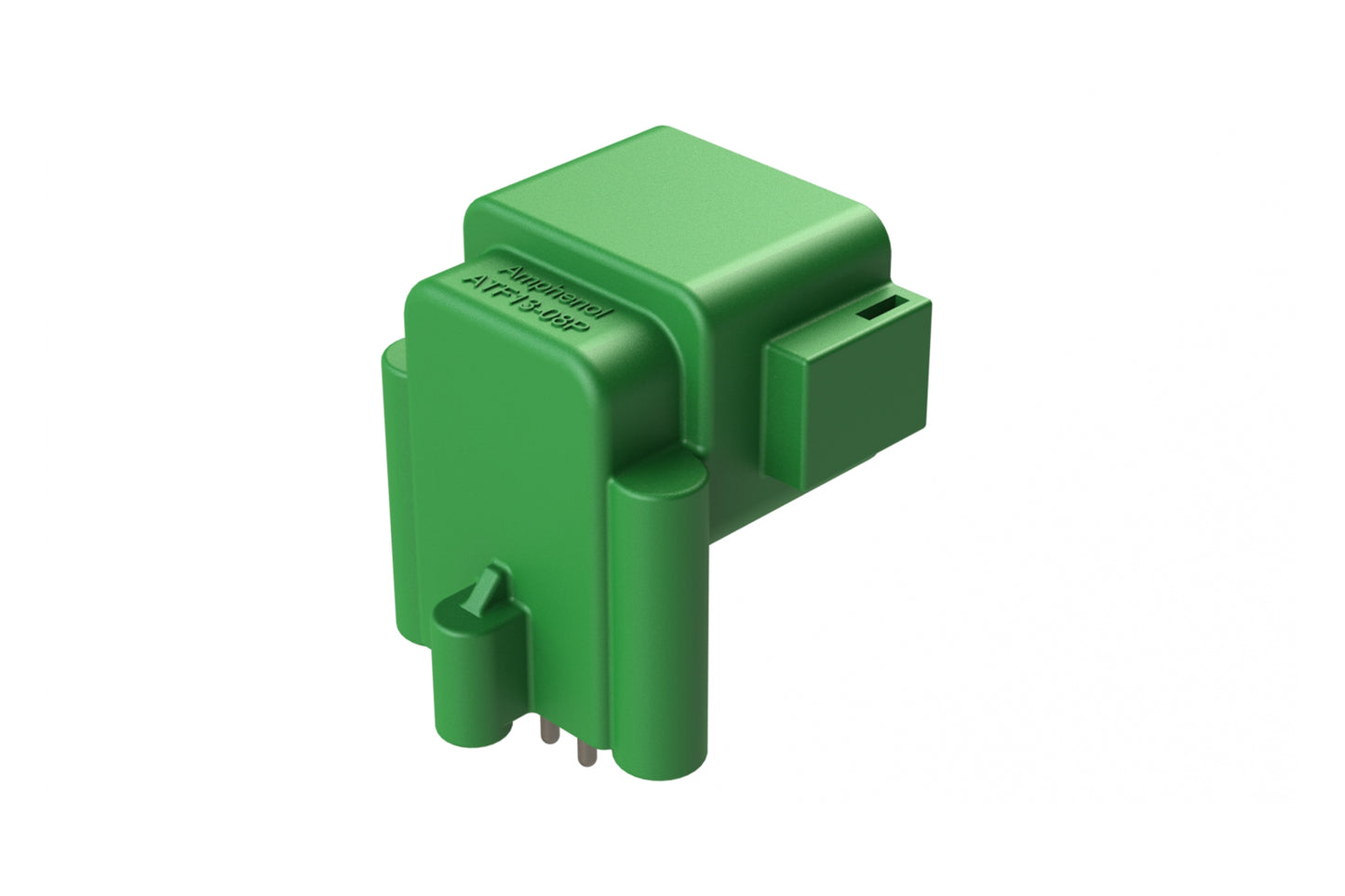 ATF13-08PC-BM33 Board Mount Header, Right Angle, AT, 8 Pin, 3X Self-Threading, Extended height, Tin Plated Contacts, Keyed C, Green
