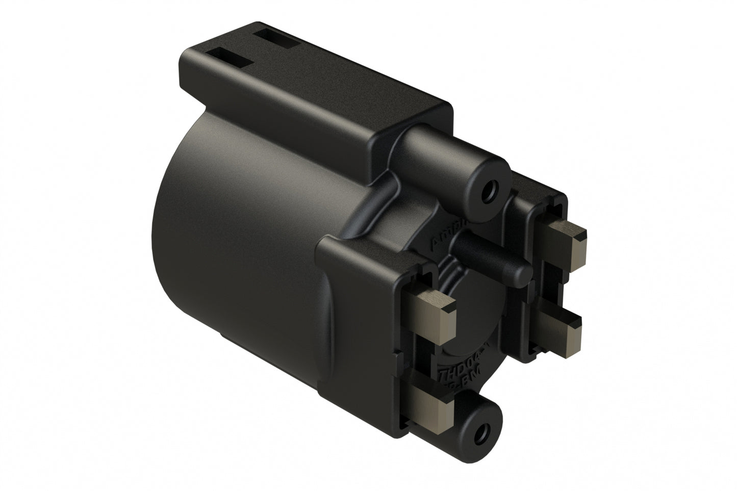 ATHD04-1-4P-BM11 Single Pole Receptacle, Pin, Size 4 Contact, Self-Threading, Gold Plated, Black