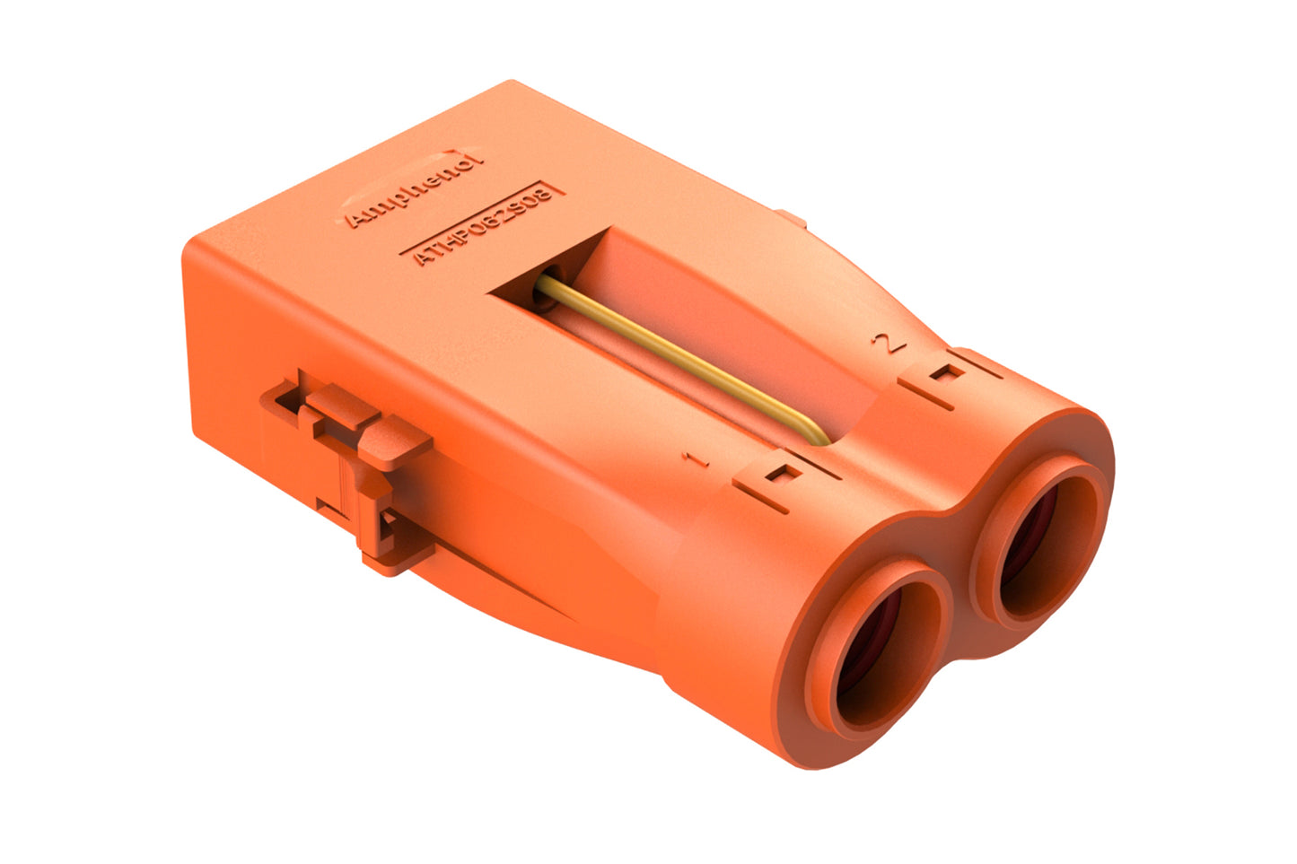 ATHP062S08NL16-50S1 2 position Standard Plug with High Voltage Interlock Loop, 8mm Power Contact, 180 A, 50mm² Power Cable, #16 Signal Contact, 15.5-16.5mm Cable OD Range. Contacts included