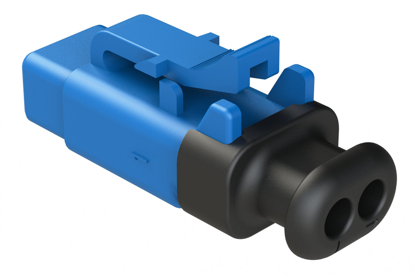 ATM06-2S-SR01BL 2 Position, Plug, Socket, Standard Diameter Rear Seal (Red), SR01 Strain Relief, Blue Body (Requires Wedgelock AWM-2S.)