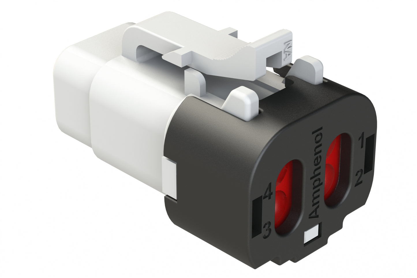 ATM06-4S-SF01WHT 4 Position Plug, Socket, Snap-Fit End Cap, White