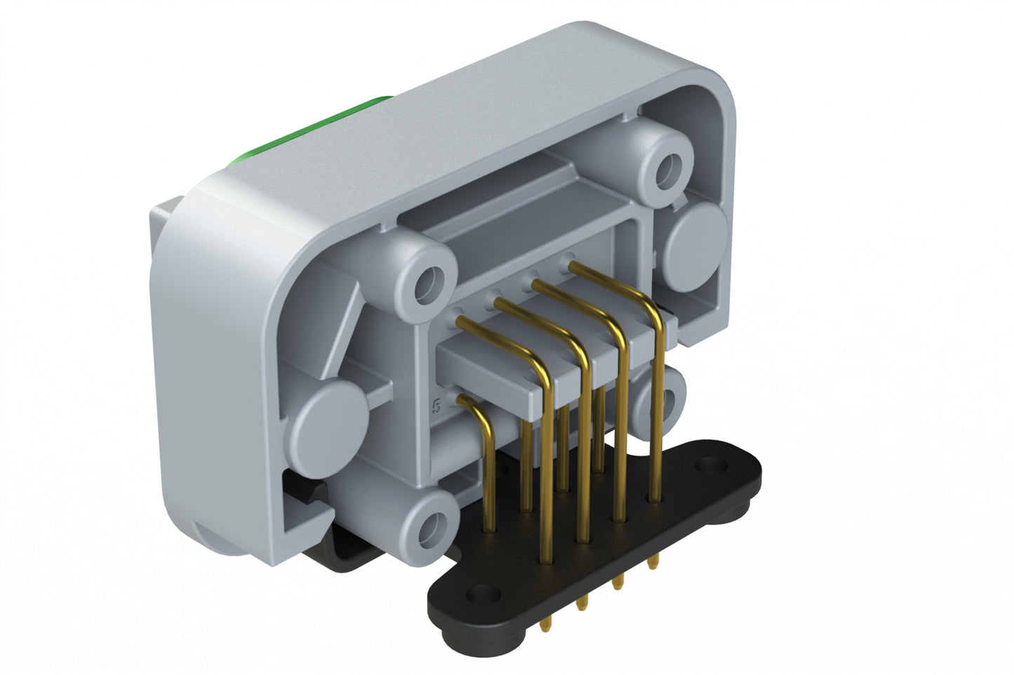 ATM13-08PC-BM01 8 Position Right Angle Flange Mount PCB Receptacle, Grey, Gold Plated Contacts Included. Keyed C