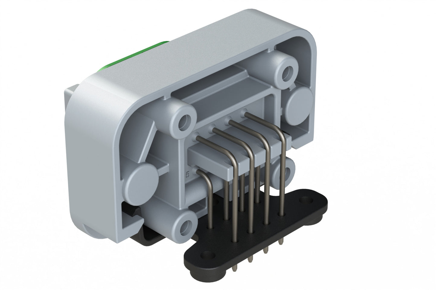 ATM13-08PC-BM03 8 Position Right Angle Flange Mount PCB Receptacle, Grey, Tin Plated Contacts Included. Keyed C