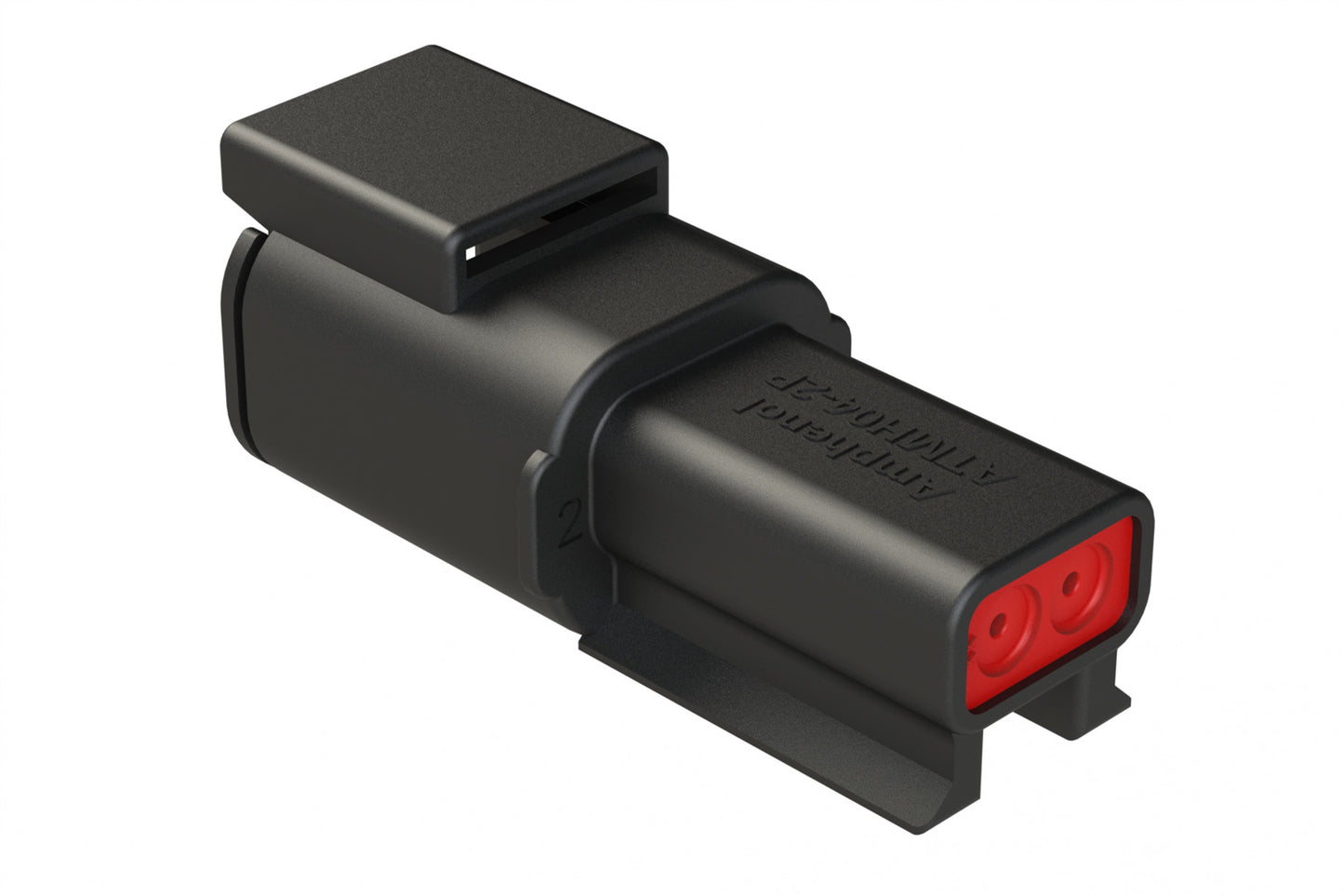ATMH04-2PD 2 Position Receptacle, Pin, High Temperature Rating (-55°C to +150°C), Key D, Black. DTMH04-2PD