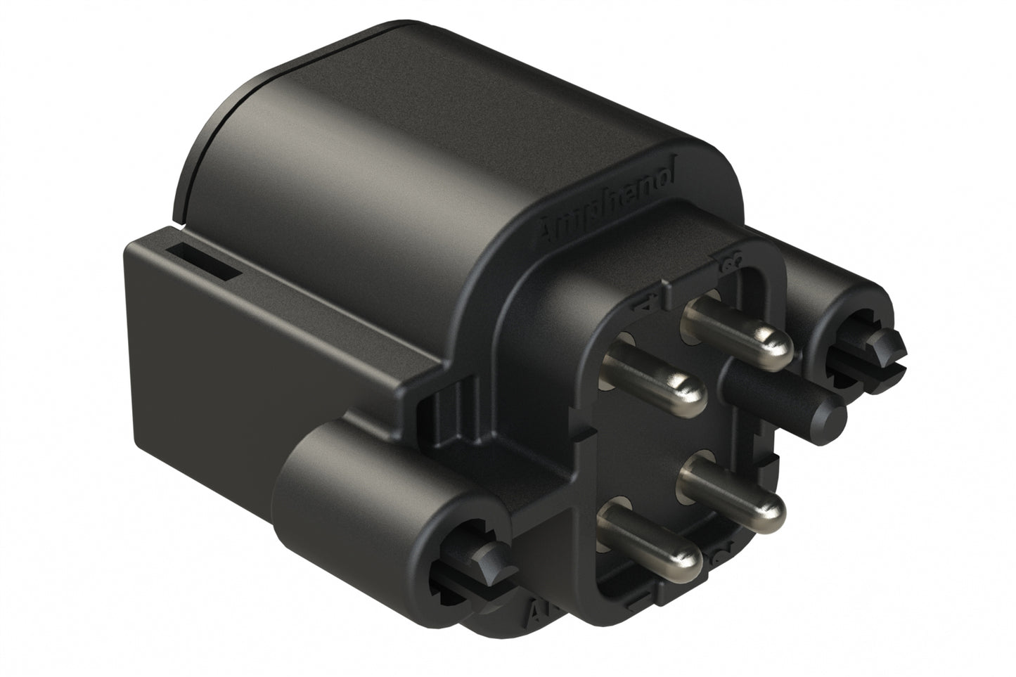 ATP04-4P-BM03 4 Position, Straight PCB Receptacle, Pin, Board Mount, Snap-Fit, Tin Contact Plated, No Potting, Black