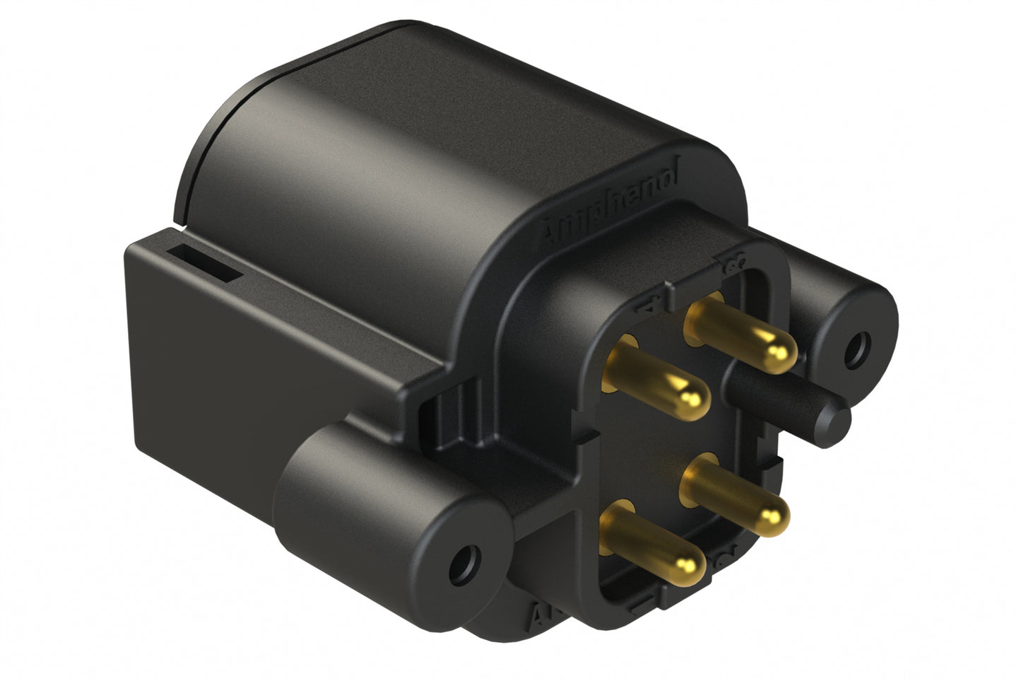 ATP04-4P-BM11 4 Position, Straight PCB Receptacle, Pin, Board Mount, Self-Threading, Gold Plated Contacts, No Potting, Black