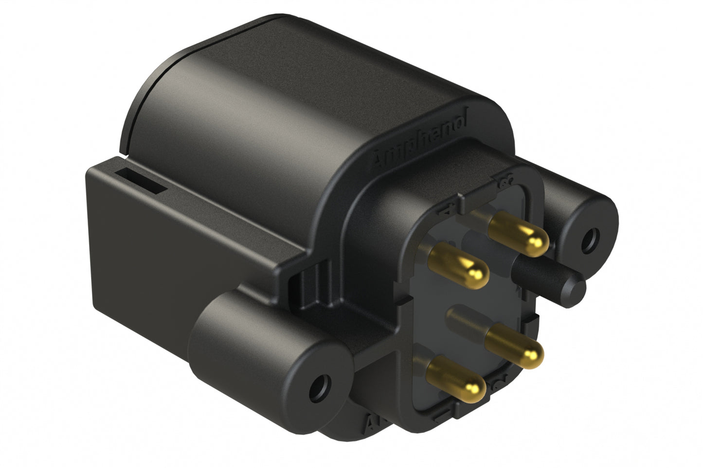 ATP04-4P-BM12 4 Position, Straight PCB Receptacle, Pin,Board Mount, Self-Threading, Gold Plated Contacts, Potting, Black