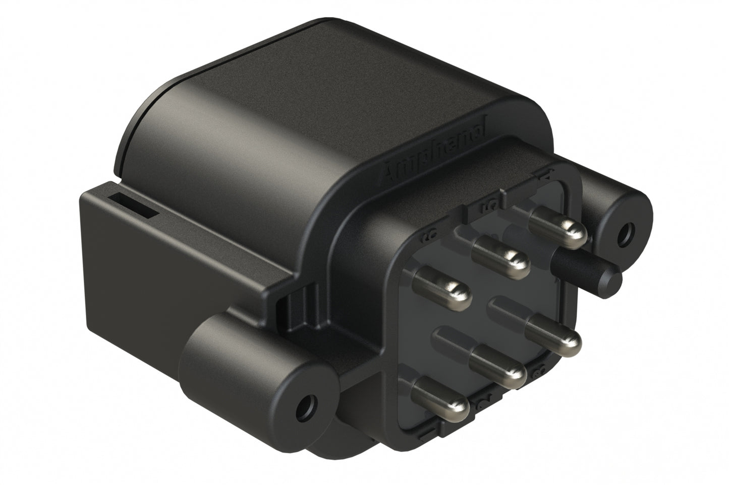 ATP04-6P-BM14 6 Position, Straight PCB Receptacle, Pin, Board Mount, Self-Threading, Tin Plated Contacts, Potting, Black