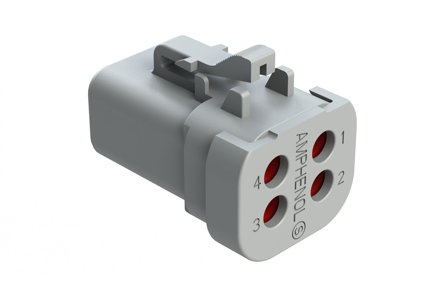 ATP06-4S-EC01 4-Way Plug Female with End Cap, Grey. DTP06-4S-E003