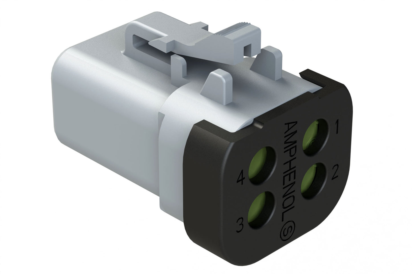 ATP06-4S-MM01 4 Position Plug, Female, Reduced Diameter Seal, End Cap, Grey