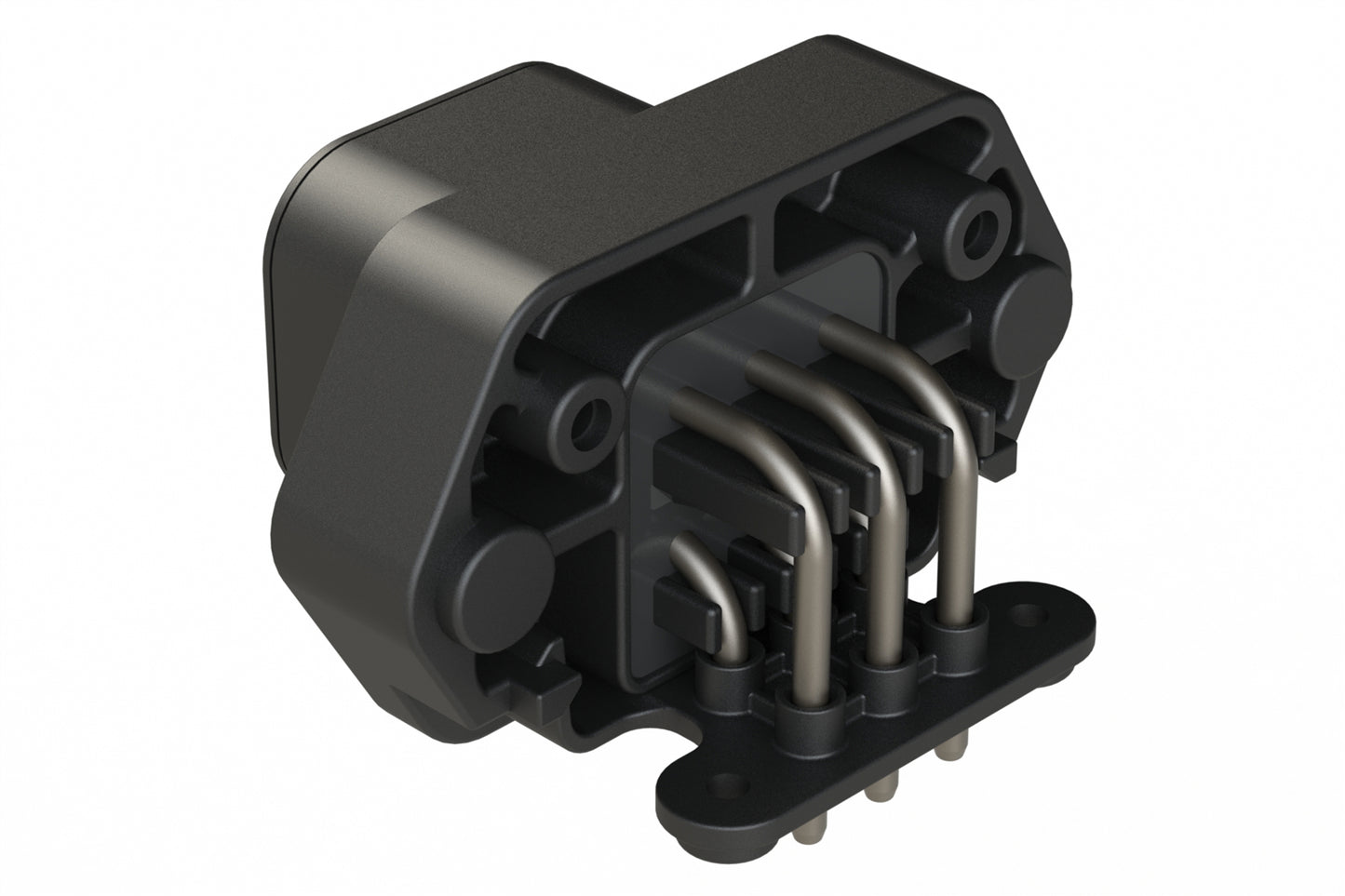 ATP13-6PB-BM04 6 Position 90° PCB Flange Mount Receptacle, Pin, Keyed B, Tin Plating, Potting, Black