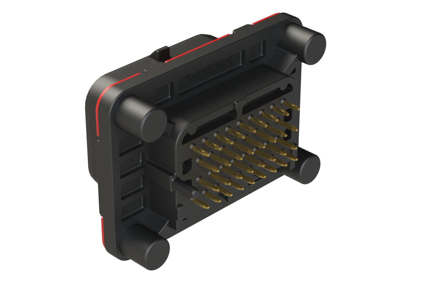 ATS15-34PA1-BM01 34 Position PCB Receptacle with Sealed Flange, Pin, Straight, Single Latch, Contact Size 20, Self-Threading, Keyed A, Black
