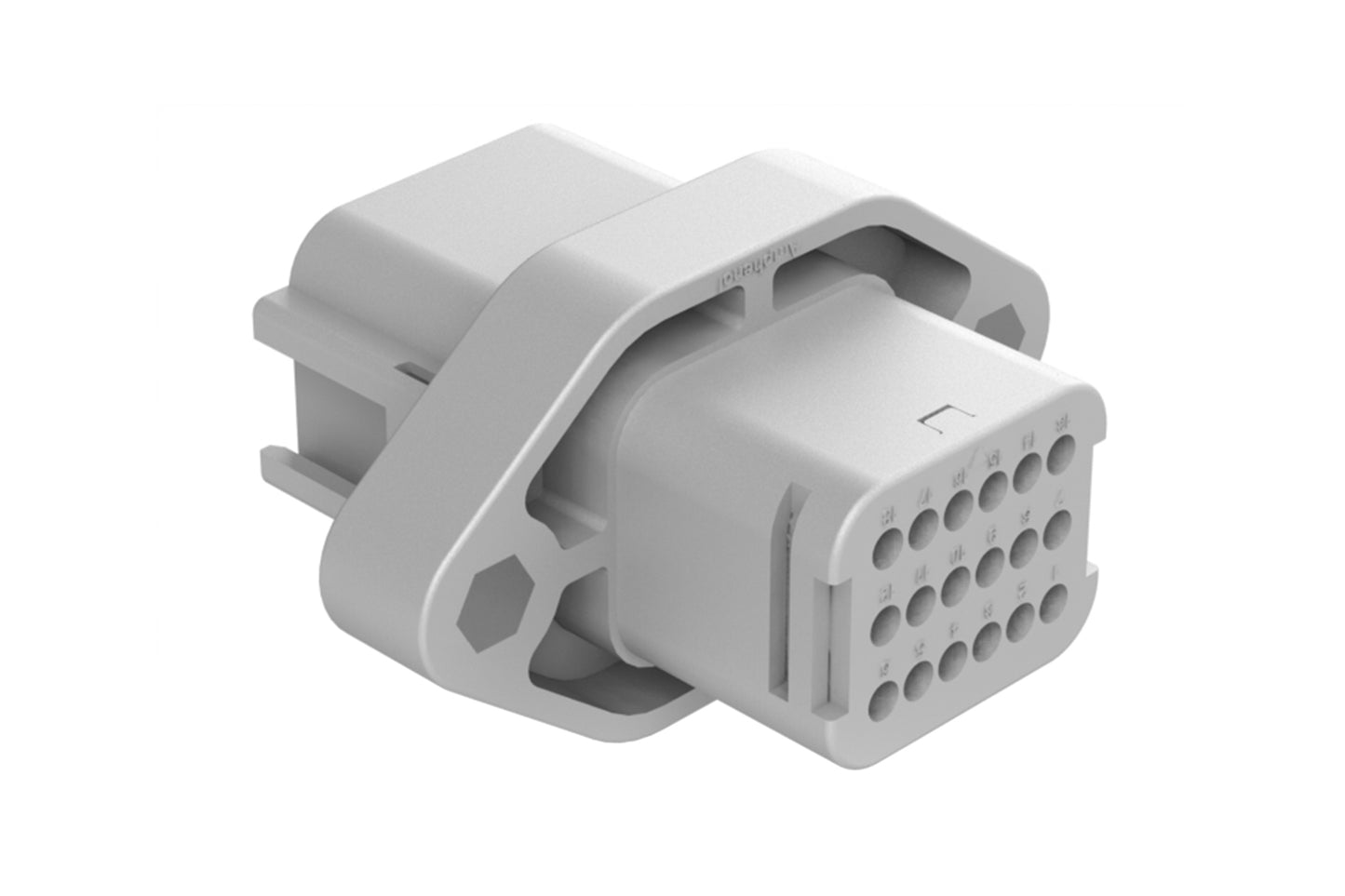 ATV02-18PA 18 position flange mount receptacle, Size 16 contact, key A. DTV02-18PA