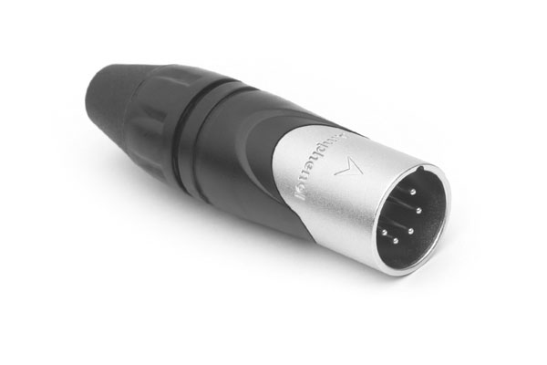 AX5M BULK 5 Pole XLRMale Cable Connector, Black Finish, Bulk Packaging