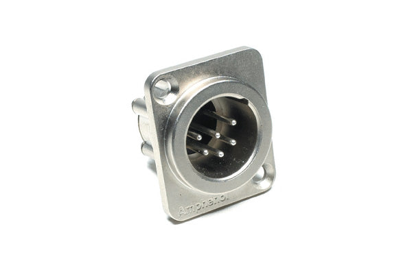 AX6AMD 6A Pole XLRMale ChassisMount, Standard,Machined Contacts, Nickel Finish