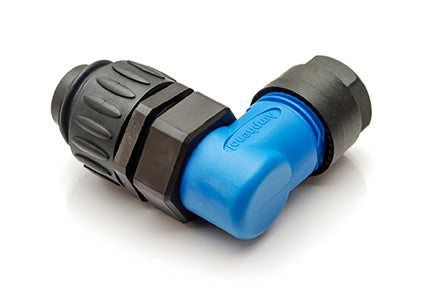 C016 30K006 100 10 6+PE Male, right angled cable connector with strain relief and clamping ring. Comparable part no: 99-4225-70-07, CA6WLS