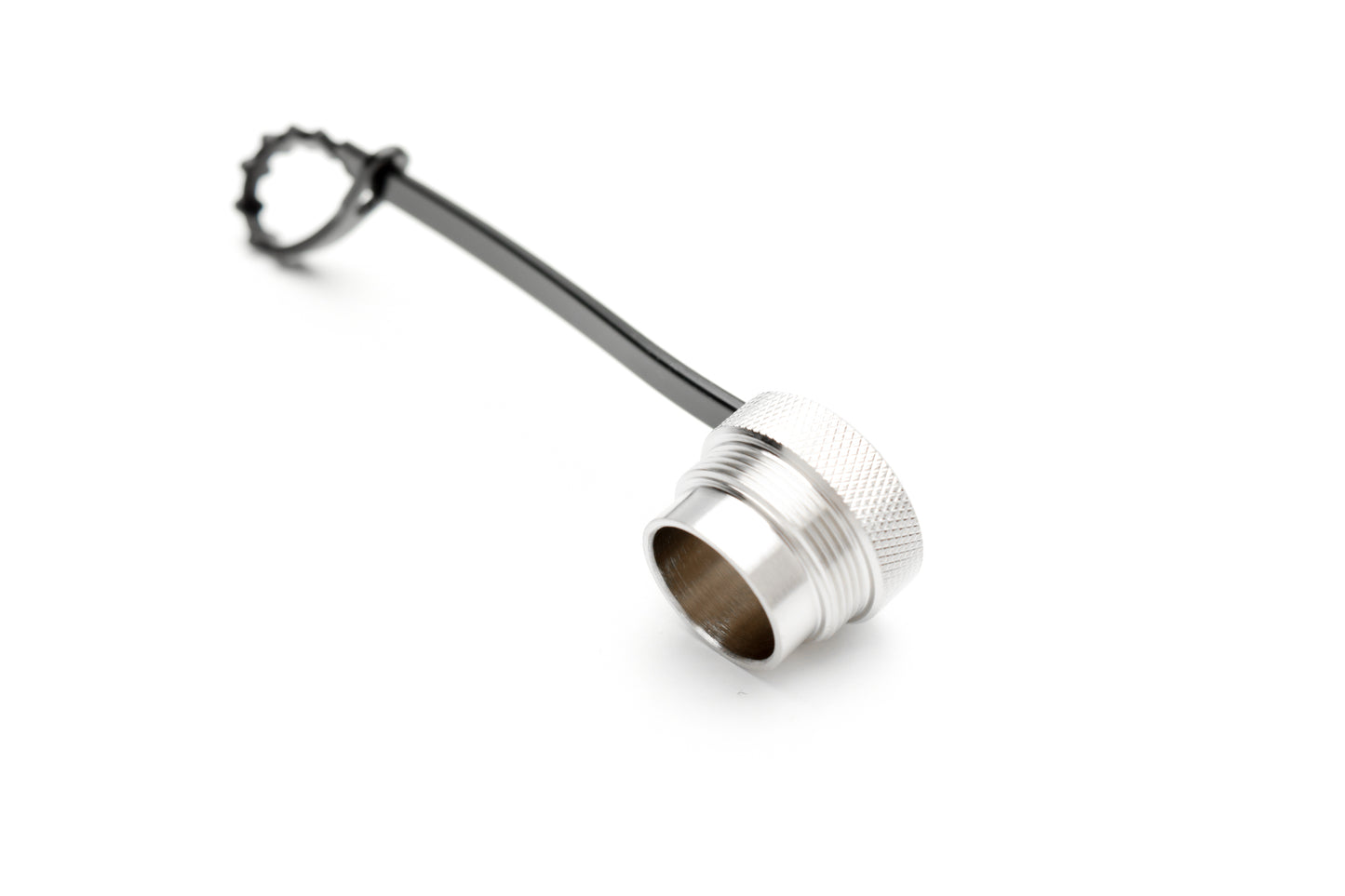 C091 00V000 120 2 Protective cap with 85mm plastic leash. Metal anodized. For use with female circular cable connectors.