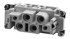 C146 10B006 100 13 6+PE Female insert with power and signal contacts.