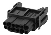 C146 10B012 600 15 Socket module for turned contacts. May be engaged or disengaged when live but without electrical load. Empty Comparable Part No. 09140123101