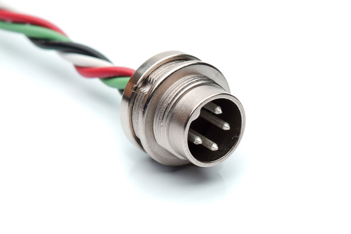 CA0911G114010 M16 4 Position Male Connectors, 18AWG, UL1569 300V, Front Mounted, 1 Meter