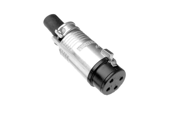 EP-5-11P 5 Pole FemaleMetal Loudspeaker Cable Connector,Machined Contacts, Nickel Finish