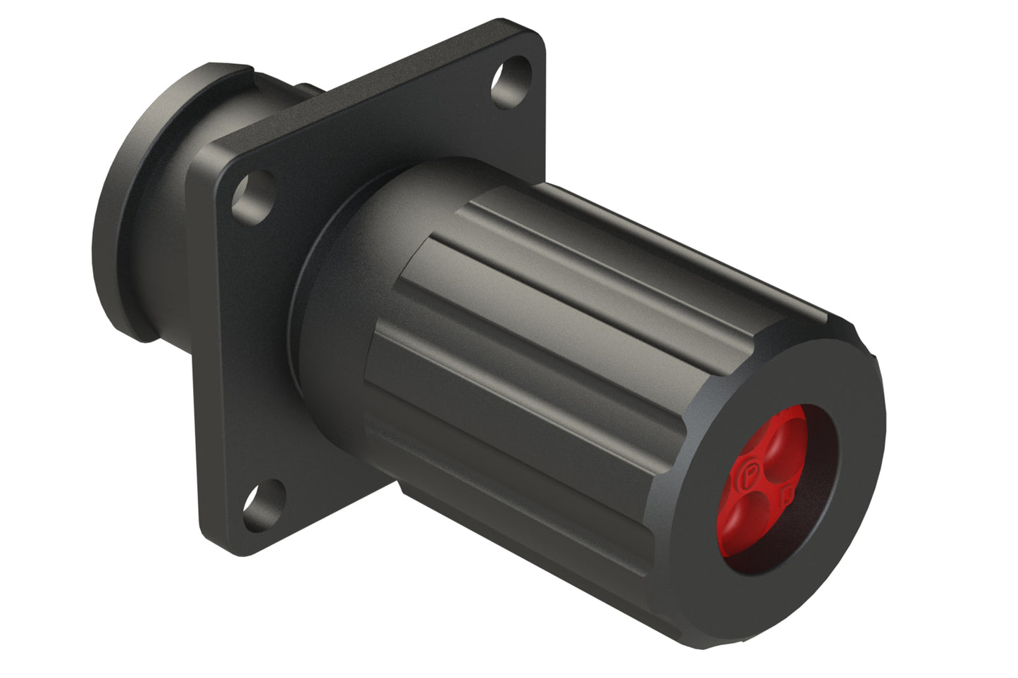 FLS010N4PHEC03 Receptacle, Square Flange, 4 Position, Male, Shell Size 10, Silicone Seal and End Cap with Individual Wire Sealing, Auto-Lock