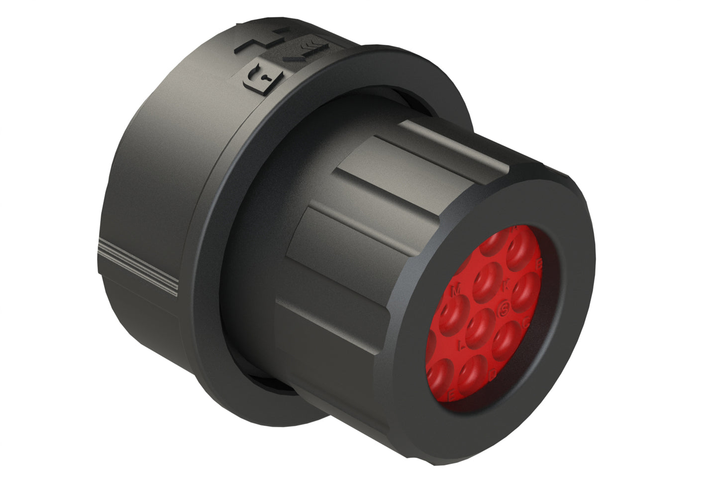 FLS614N12SHEC03 Plug, 12 Position, Female, Shell Size 14, Silicone Seal and End Cap with Individual Wire Sealing, Auto-Lock