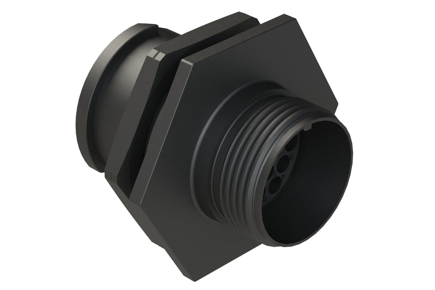 FLS714N19S03 Receptacle, Jam Nut, 19 Position, Female, Shell Size 14, Silicone Seal, Auto-Lock