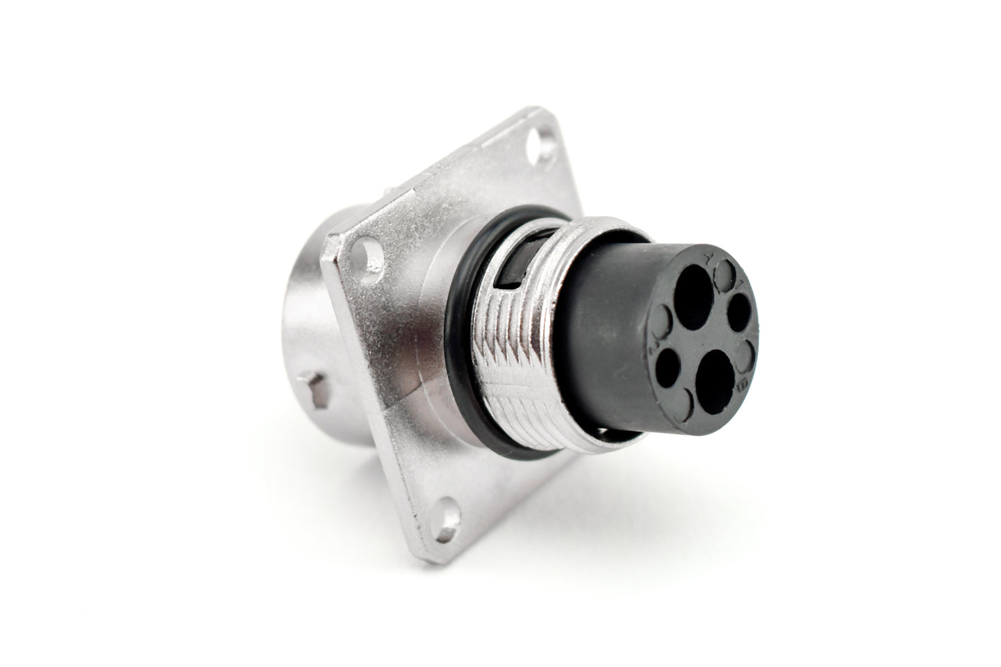 RT00122PNH Receptacle, Square Flange, 4 (2+2) Position, Male, Shell Size 12