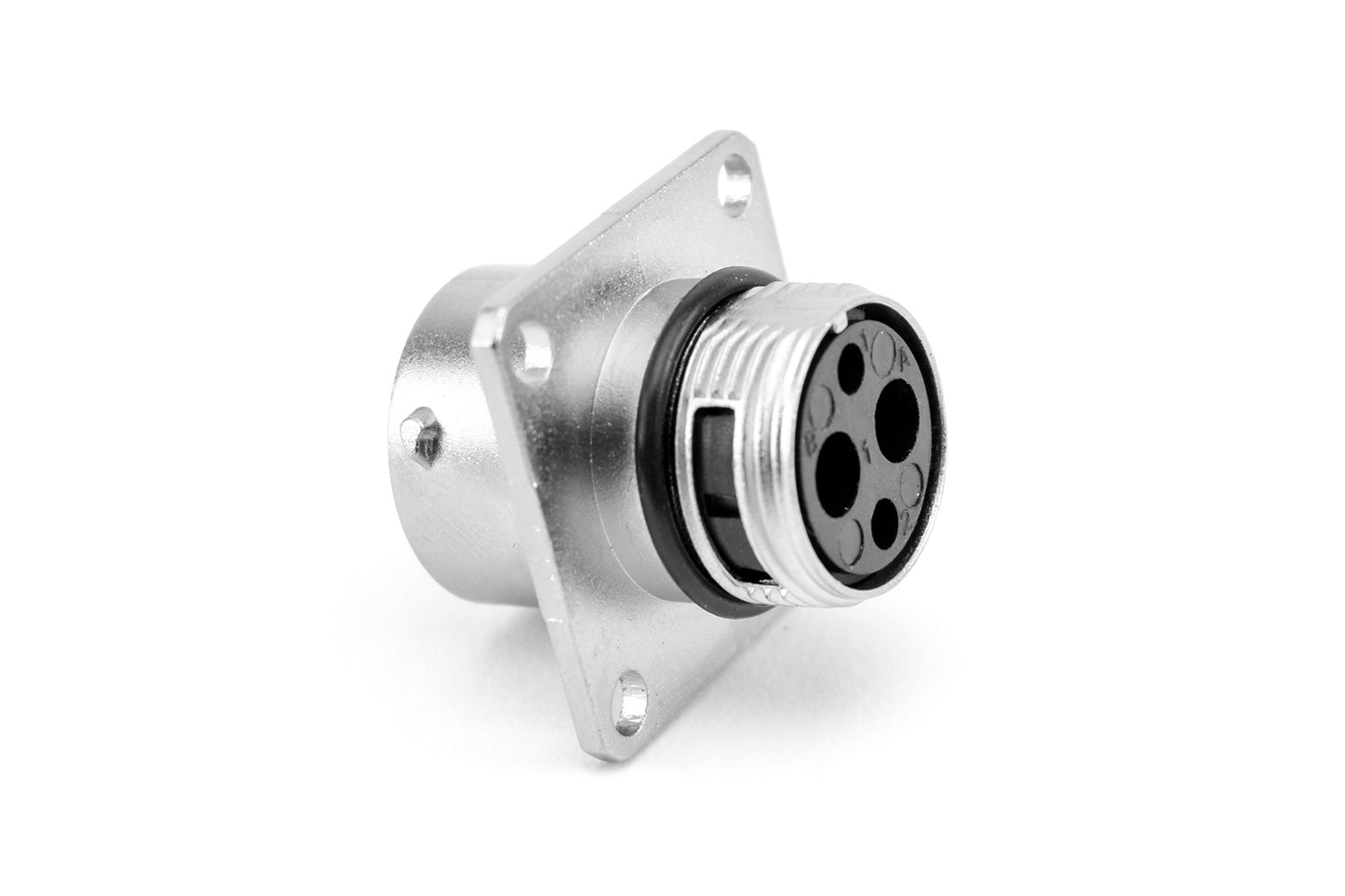 RT00122SNH03 4 (2+2) Position Square Flange Receptacle, Female, Shell Size 12 with Silicone Seal
