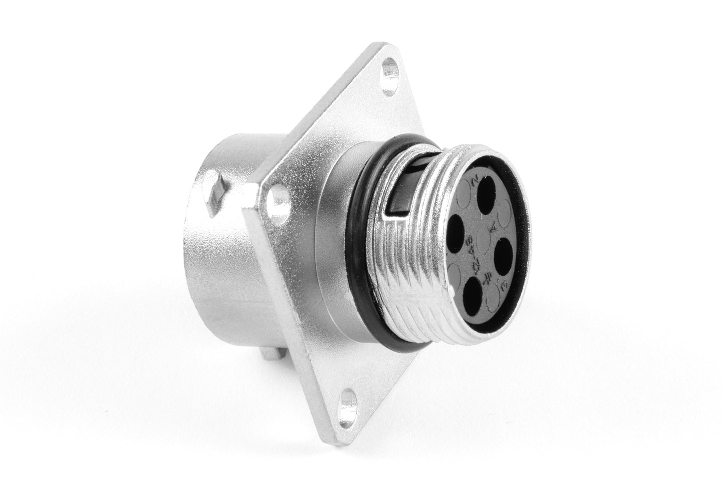 RT00124SNH03 4 Position Square Flange Receptacle, Female, Shell Size 12 with Silicone Seal