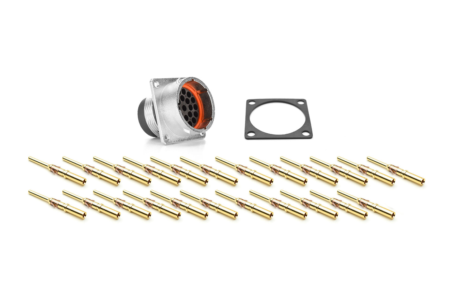 RT001823PKNH03-K Receptacle Kit, Square Flange, 23 Position, Male, Shell Size 18, Silicone Seal, with Machined Gold Contacts, Size 16 (18-16AWG), Gasket, IP69K