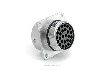 RT0W01626SNH03 Receptacle, Square Flange, 26 Position, Female, Shell Size 16, with Silicone Seal. Comparable part no. UT0W01626SH
