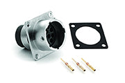 RT0W01832PNH-K Receptacle Kit, Square Flange, 32 Position, Male, Shell Size 16, with Machined Gold Contacts, Size 20 (22-20AWG), Gasket. Comparable part no. UT0W01832PH