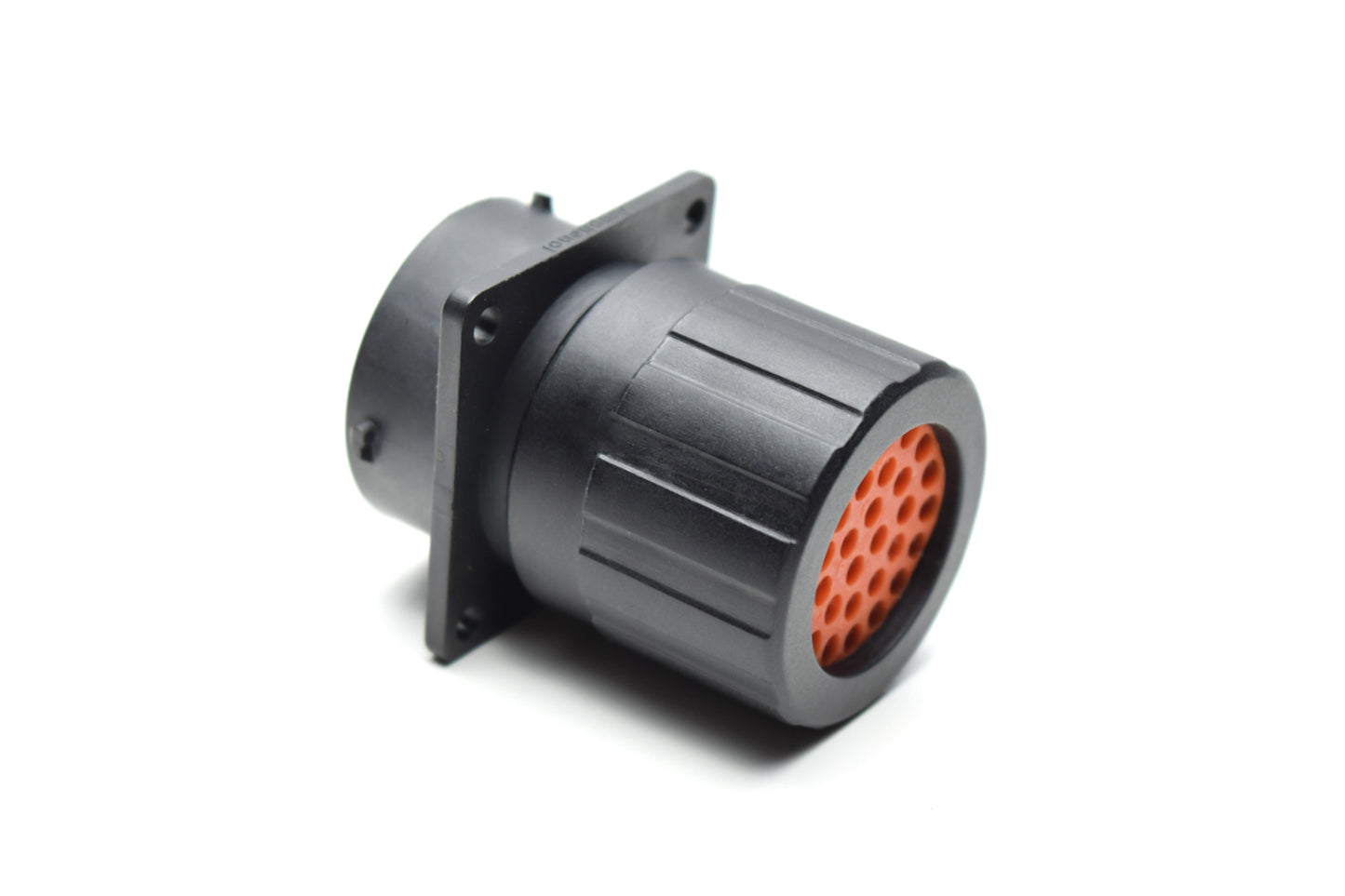 RTS018N32PHEC03 Receptacle, Square Flange, 32 Position, Male, Shell Size 18, Silicone Seal, and End Cap with Individual Wire Sealing. Comparable part no. UTS0GN1832P