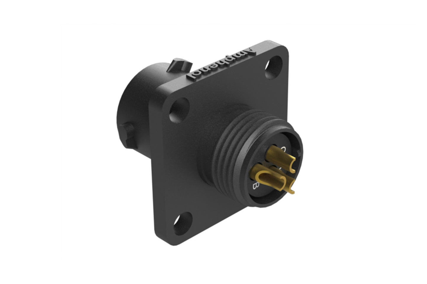 RTS08N3S Receptacle, Square Flange, 3 Position, Female, Shell Size 8, NBR Seal, Contacts Pre-loaded. Comparable part no. UTS08E3S