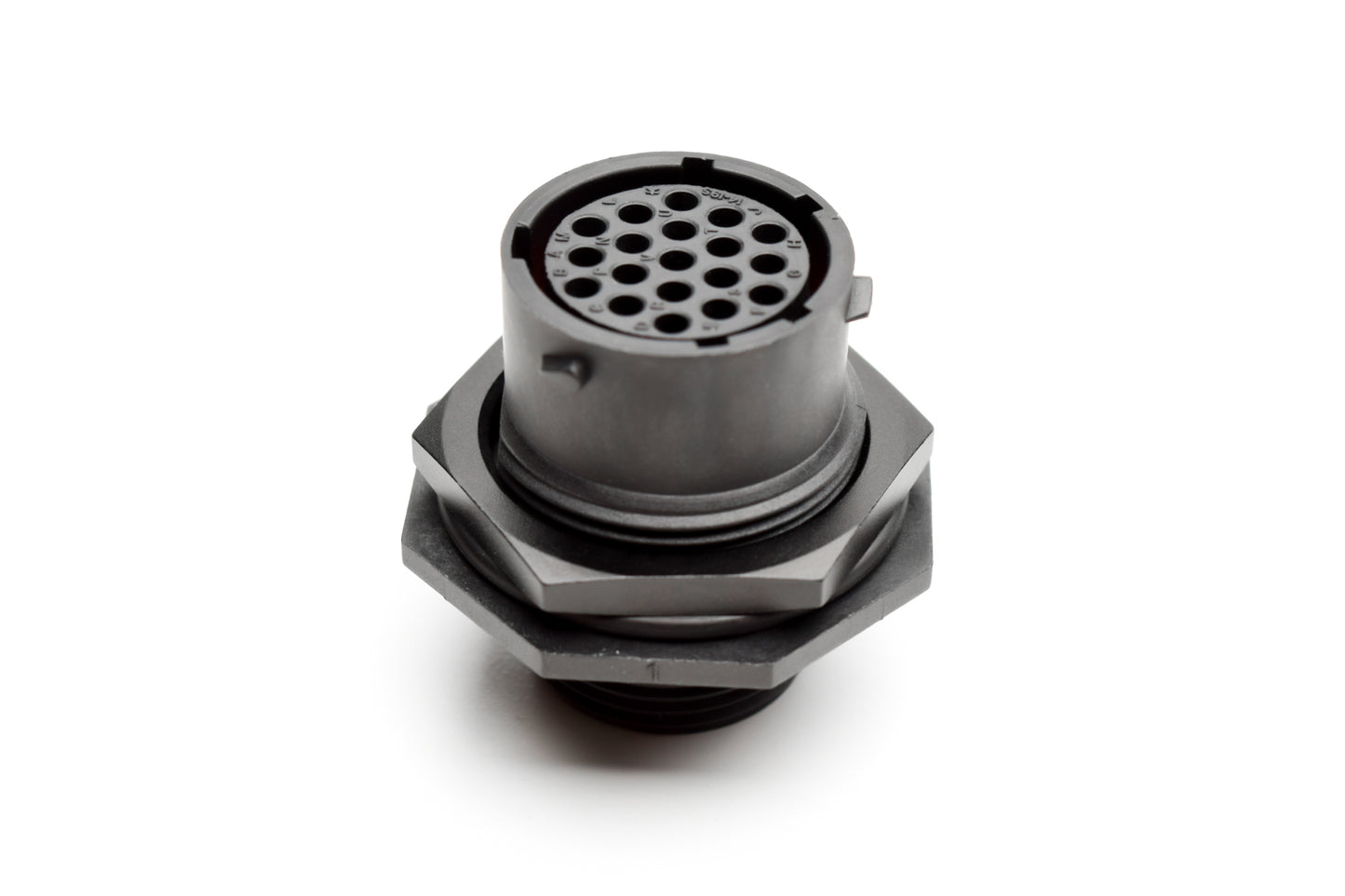 RTS714N19S03 Receptacle, Jam Nut, 19 Position, Female, Shell Size 14, with Silicone Seal. Comparable part no. UTS71419S