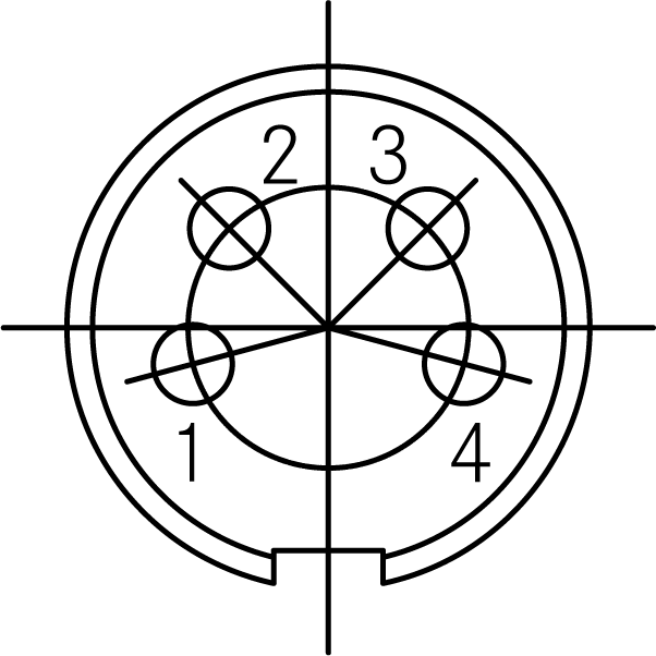 T 3324 554 Male Connectors with internal strain relief and plastic locking ring. Bayonet locking inside (mateable with locking outside). Contacts sold separately.