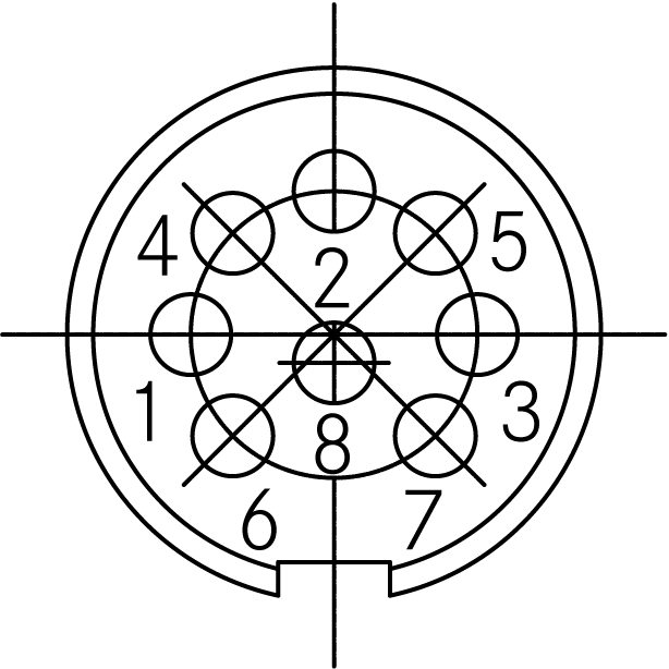 T 3525 518 Female Connectors with internal strain relief and plastic locking ring. Bayonet locking inside (mateable with locking outside). Contacts included.
